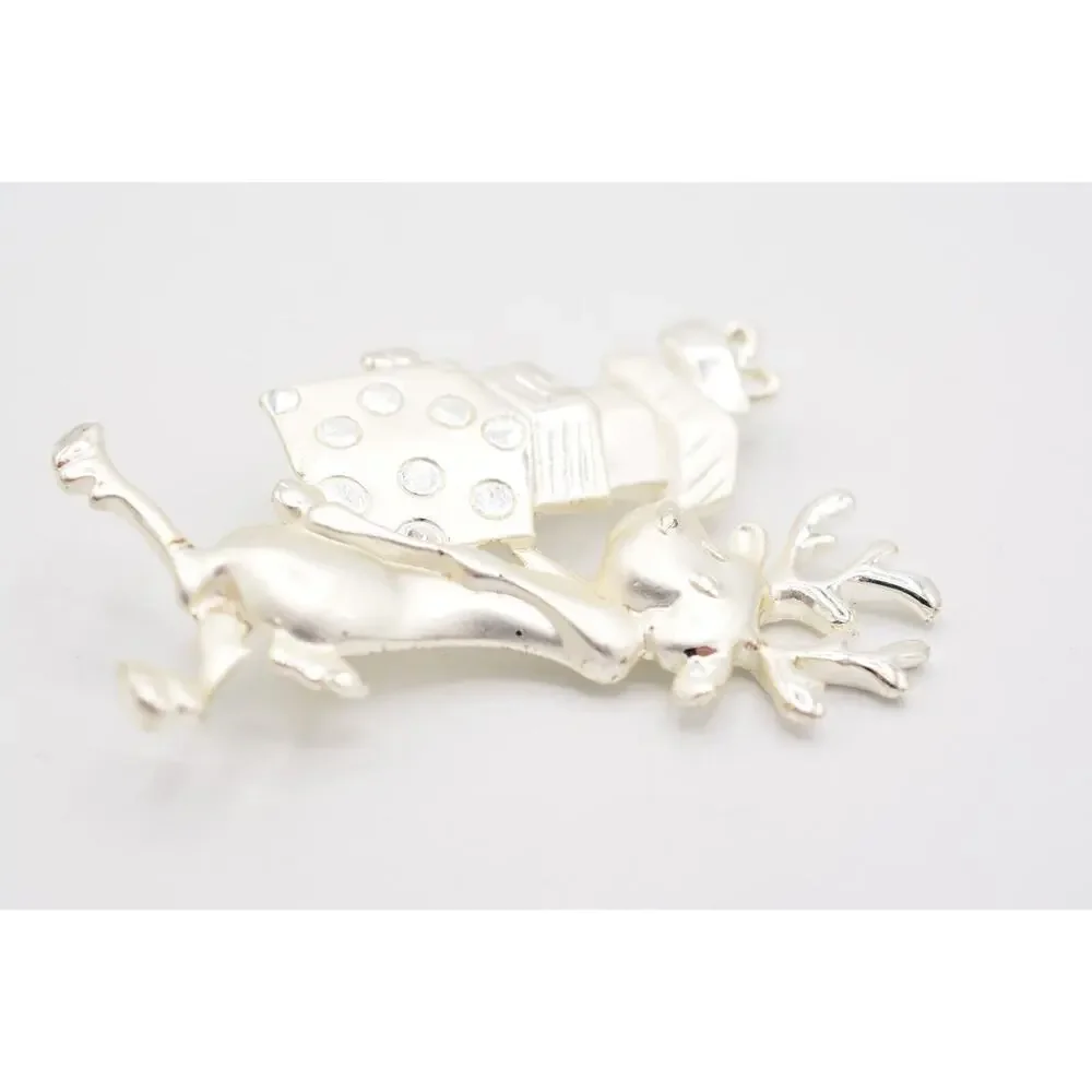 Danecraft Vintage Reindeer Pin Brooch Christmas Gifts NOS Signed 1980s BinAH